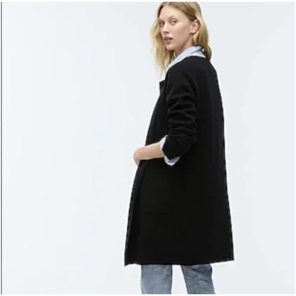 J.CREW 365 Juliette Collarless Sweater Blazer In Black Size M Merino Wool Blend - Picture 2 of 16